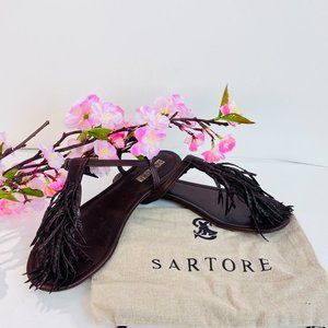 Sartore brown   tassel-detail leather sandals